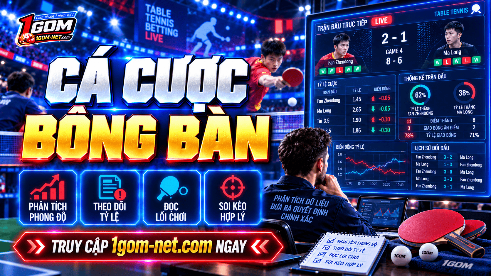 Cược bóng bàn là hình thức kèo phổ biến hiện nay