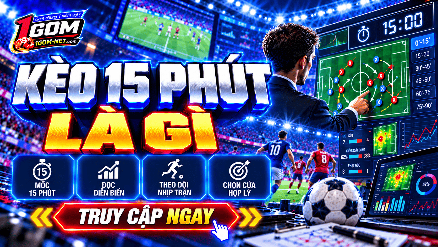 Kèo 15 phút là hình thức cược nhanh trong bóng đá