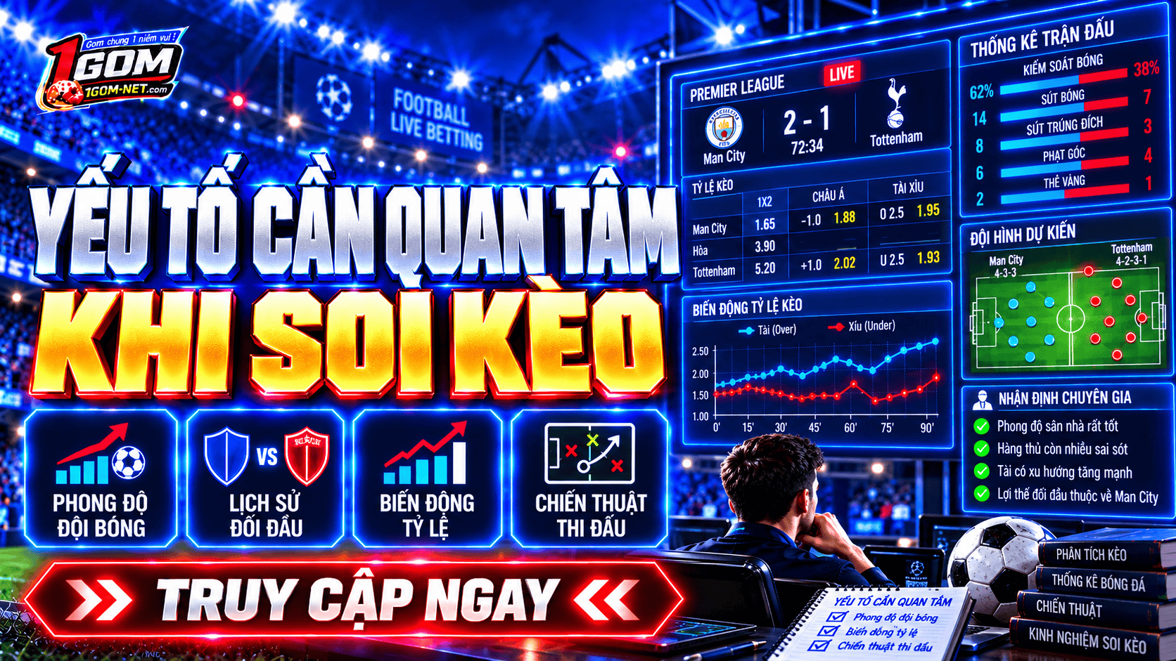 Quan tâm tới nhiều yếu tố khi soi kèo bóng đá online
